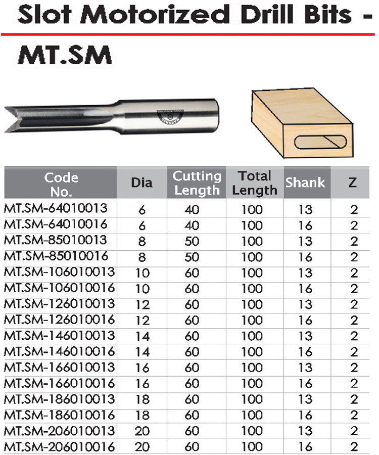 Slot Motorizedn Drill Bits-MT.SM