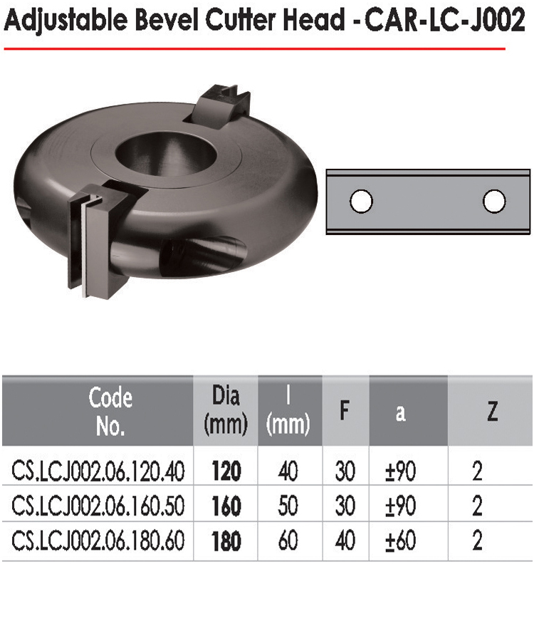 Adjustable Bevel Cutter Head - CAR-LC-j002