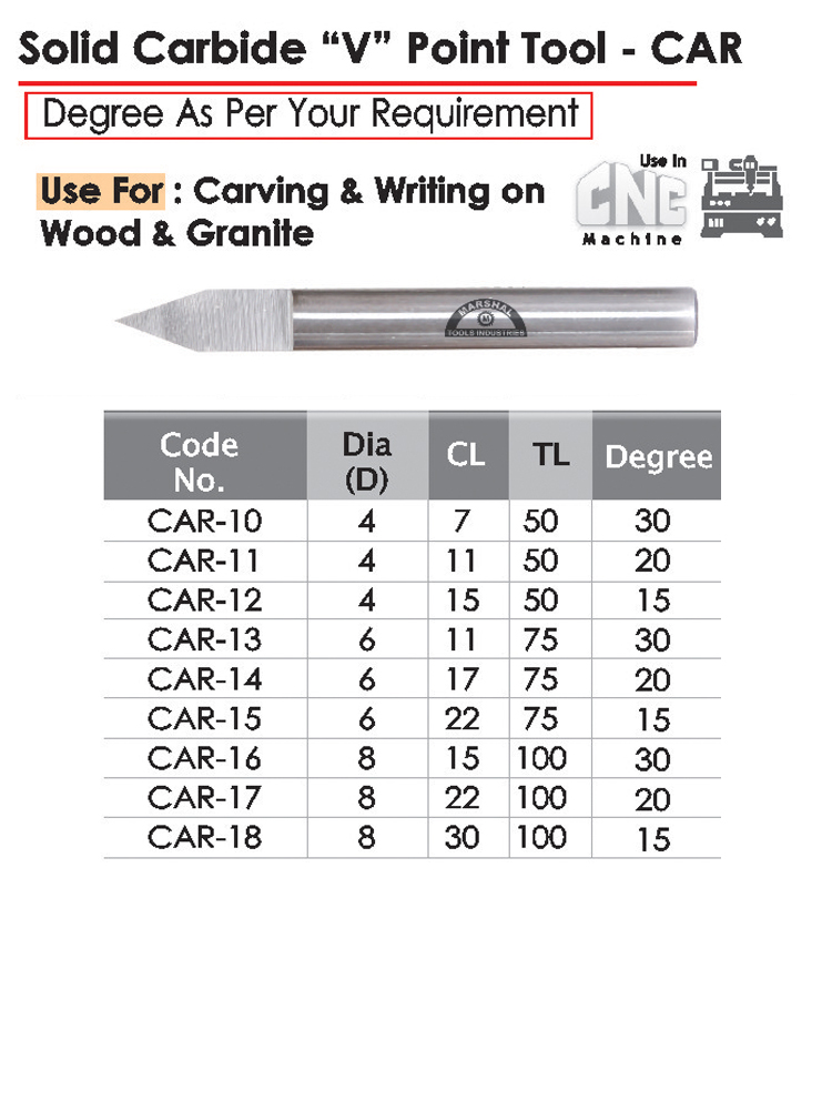 Solid Carbide V Point Tool